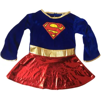 Børn Barnet Piger Supergirls Superman Cosplay Kostume Children ' s Day, Halloween Fancy Kjole Superhelt Kostume