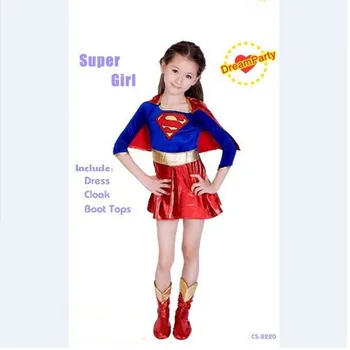 Børn Barnet Piger Supergirls Superman Cosplay Kostume Children ' s Day, Halloween Fancy Kjole Superhelt Kostume