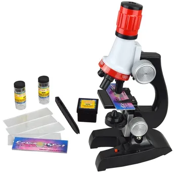 Børn Billige Toy 100 X 400 X 1200X Zoom Belyst Monokulare Plast Biologiske Mikroskop til Kid ' s Fødselsdag Pædagogiske Gave
