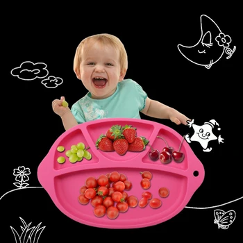 Børn Bærbare Silicone Høj Temperatur Modstand Ovn Spise Plade dækkeservietter Børn Suge til spisebord
