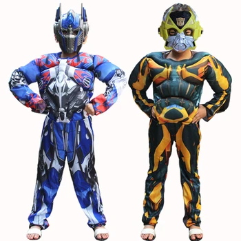 Børn Drenge Cosplay Film Muskel Optimus Prime kostumer Drenge Bumblebee Superhelt Kroppen Passer til Karneval, Halloween Kostumer Part