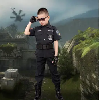 Børn er Halloween Kostumer Fantasia Disfraces Drenge politi Kostumer Børn politimand Cosplay spil uniformer