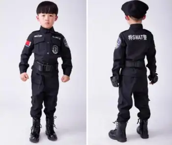 Børn er Halloween Kostumer Fantasia Disfraces Drenge politi Kostumer Børn politimand Cosplay spil uniformer