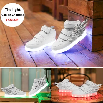 Børn LED Sko Kurve Drenge Piger Glødende Lysende Neakers med Lys Eneste Enfant Børn Light Up Sneakers LED Tøfler 30