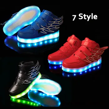 Børn LED Sko Kurve Drenge Piger Glødende Lysende Neakers med Lys Eneste Enfant Børn Light Up Sneakers LED Tøfler 30