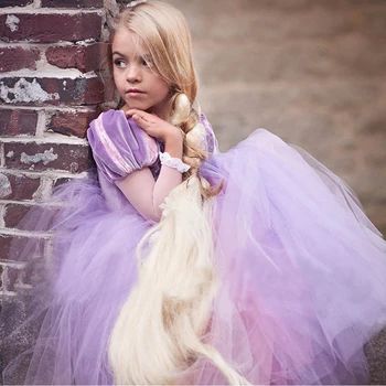 Børn Piger Prinsesse sofia Rapunzel Kjoler Fuld Bolden Kjole Lang festkjole Børn Tøj Børn Cosplay Kostume Maskerade