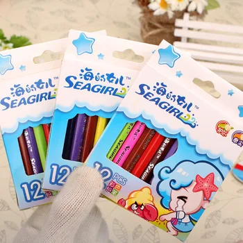 Børnehave børn maleri farve blyanter 12 farve kort blyant tegning, maleri boxed candy farver føre children ' s day gave