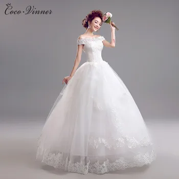 C. V koreansk Stil, Bolden Kjole brudekjoler 2018 Plus Size Virkelige Billede Cap Ærmet Pregant brudekjolen billige Brudekjole WX0049