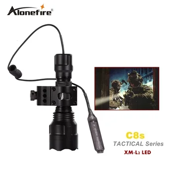 C8 Taktiske Pistol Lommelygte Torch 2200LM CREE XM-L2 LED 5 Tilstande LED Flash Light Lanterna+anvendelsesområdet Mount+remote switch