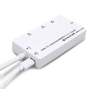 CableDeconn 4in1 Alle i En HDMI-til-HDMI VGA DVI Audio Med Mikro-USB-Konverter Adapter Kabel til Bærbar grafikkort Computere
