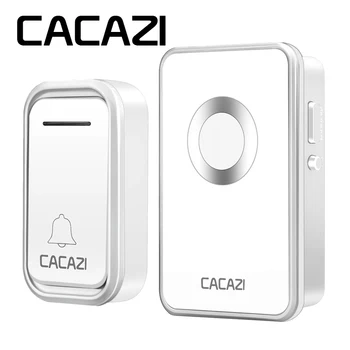 CACAZI batteri-drevne trådløse dørklokke-knappen vandtæt 300M AC 110-220V EU USA UK stik dørklokken 3 bind 38 ringe døren kime