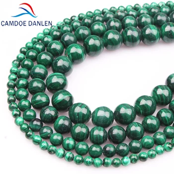 CAMDOE DANLEN natursten Chrysocolla Grøn malakit Runde Perler 4 6 8 10 12 14 MM Passer til DIY Perler Til smykkefremstilling Tilbehør