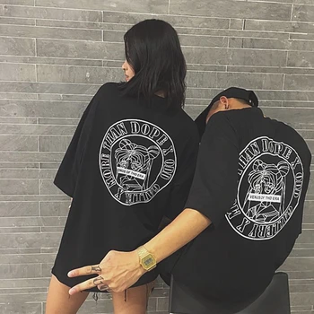 Camiseta Mujer 2018 Sommer Stil Toppe Korea Ulzzang Harajuku T-shirt Til Womentrendsetter Gotiske Bogstaver Påtrykt Løs T-shirts