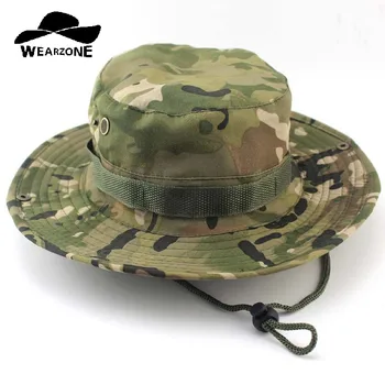 Camouflage Boonie Spand Hatte Camo Fisker Hatte Med Bred Skygge Sol Fiskeri Bucket Hat