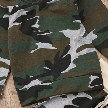 Camouflage Nyfødte Dreng Pige langærmet Hooded Pullover Toppe Harem Bukser Varme 2STK Tøj Baby Tøj Sat til 0-24M