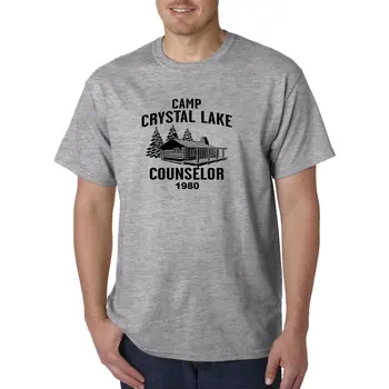 Camp Crystal Lake Rådgiver T-Shirt -fredag 13 Jason Voorhees Freddy Halloween Normal Korte Ærmer Bomuld T-Shirts