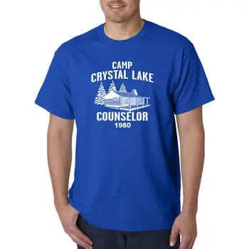 Camp Crystal Lake Rådgiver T-Shirt -fredag 13 Jason Voorhees Freddy Halloween Normal Korte Ærmer Bomuld T-Shirts