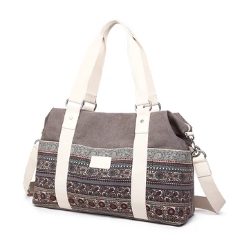 Canvasartisan kvinders vintage stil hangbags tote multifunktionelle canvas taske rejser med håndbagage store capacticy skulder tasker