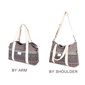 Canvasartisan kvinders vintage stil hangbags tote multifunktionelle canvas taske rejser med håndbagage store capacticy skulder tasker