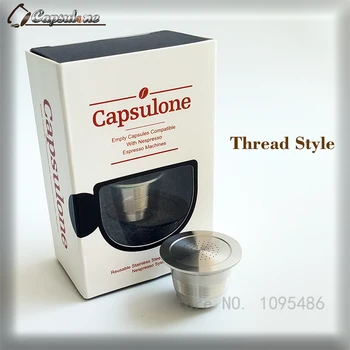 Capsulone/gratis fragt/RUSTFRIT STÅL Metal Kapsel Kompatible Nespresso-Maskine Genopfyldning Genanvendelige kapsel/gave