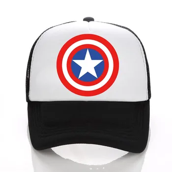 Captain America Skjold Logo Baseball Caps Mesh Cap Gratis Custom Design Polyester Blank Hip Hop Hat For Mænd