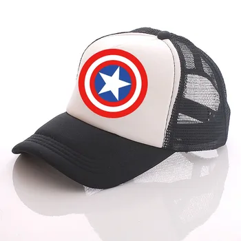 Captain America Skjold Logo Baseball Caps Mesh Cap Gratis Custom Design Polyester Blank Hip Hop Hat For Mænd
