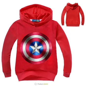 Captain America Toppe, Hættetrøjer Børn, Drenge Tøj Tegnefilm Print Børn Pels Baby Piger Top Tees Sweater Kids Jakke Børn Tøj