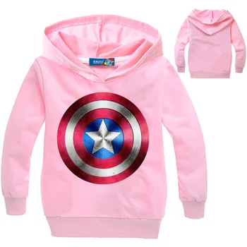 Captain America Toppe, Hættetrøjer Børn, Drenge Tøj Tegnefilm Print Børn Pels Baby Piger Top Tees Sweater Kids Jakke Børn Tøj