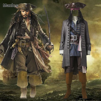 Captain Jack Sparrow-Kostume Pirates of the Caribbean Cosplay Døde Mænd Fortæller Ingen Historier Salazar ' s Revenge Passer til Halloween Voksne Mænd