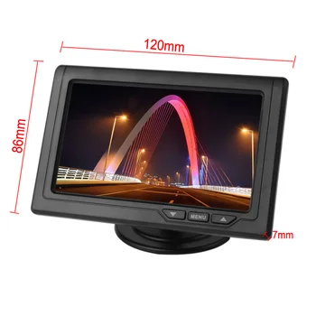 Car Rear View Parkering Backup Skærm på 4,3 Tommer, 480 x 272 Farve TFT LCD-Skærmen for at Vende Kamera, DVD