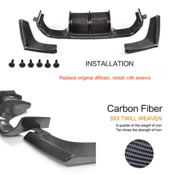 Carbon fiber Bilens bageste kofanger læbe spoiler diffuser til BMW F80 M3 F82 F83 M4 14-17 Standard Og Konvertible S V Stil