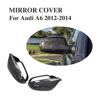 Carbon fiber Udskiftning Type side view mirror, der dækker for Audi A6 2012-uden side assist huller bakspejlet Caps