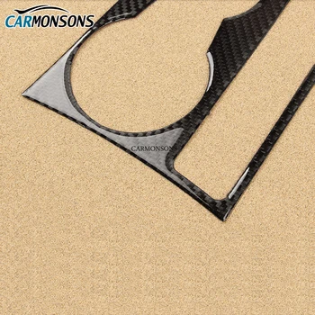 Carmonsons Carbon Fiber kopholder Trim Dekorativt Mærkat Ramme Sticker Cover til Audi A4 B8 2009-2016 A5 Sline Logo Bil Styling