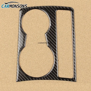 Carmonsons Carbon Fiber kopholder Trim Dekorativt Mærkat Ramme Sticker Cover til Audi A4 B8 2009-2016 A5 Sline Logo Bil Styling