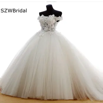 Casamento Vintage Tilpasset Bolden kjole brudekjoler 2018 kortærmet Lace Beaded brude kjoler Vestido de noiva
