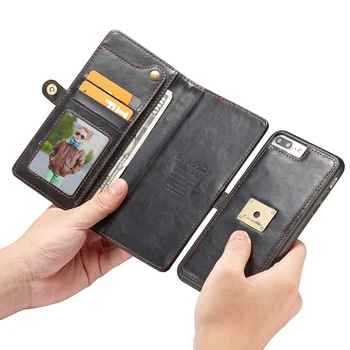 CaseMe Telefon Cases Til iPhone 7 7 Plus Luksus Retro Multifunktions Læder Tegnebog-Kort Lomme 2 I 1 Dækslet Tilbage Tilfældet For iPhone7