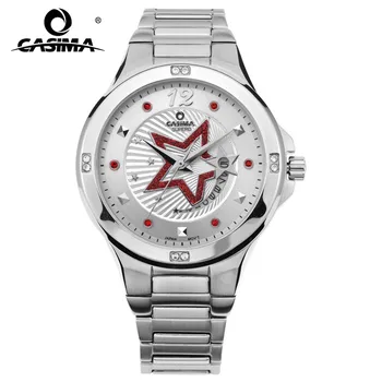 CASIMA luxury-brand-ure kvinder 2017 mode afslappet crystal kvinders kvarts armbåndsur i rustfrit stål vandtæt 50m #2804