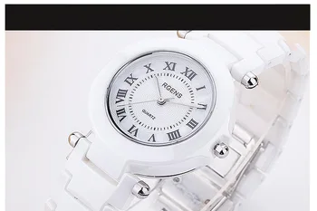 Casual Keramiske ure mand, kvinde, par ure kvarts runde luksus kvinder, mænd elsker ure vandtæt sort hvid relogio