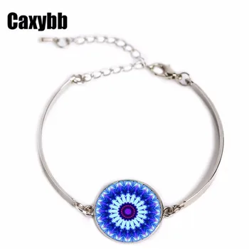 Caxybb Mandala Armbånd lilla Mandala Smykker,populære Armbånd Fra Indien For Kvinder Pleje Din Sundhed Gaver til nye glas armbånd