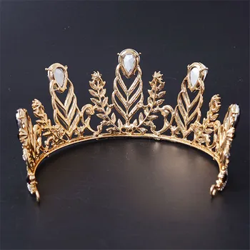 CC bryllup crown hårbånd tiara barok stil rhinestones luksus skinnende hår tilbehør til bruden party mode smykker HG609