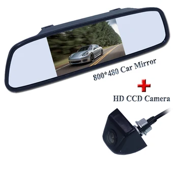 CCD-HD Vandtæt Parkering Overvåger Systemet, Vision 170 Bil førerspejlets Kamera Med 4,3 tommer Bil bakspejl Skærm