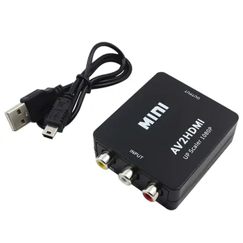 Centechia Nyeste Mini 1080P Composite AV-RCA-til-HDMI Video Converter Adapter Full HD 720/1080p Scaler for HDTV Standard-TV