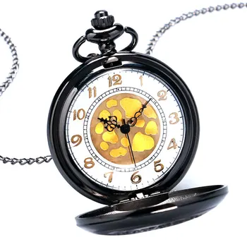 Charm i Sort Vintage Steampunk Elgent Gitre Tilfælde Quartz lommeur Kvinder Halskæde Vedhæng med Kæde Reloj De Bolsillo P240