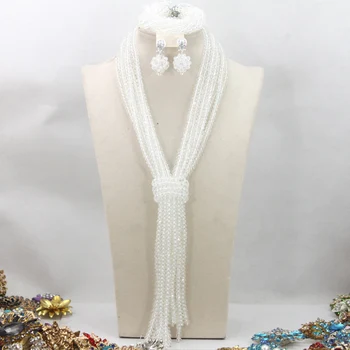 Charmerende Gule Afrikanske Perler Smykke Sæt Mode Tråde Nigerianske Bryllup Brude Smykker Sæt Gratis fragt GS290
