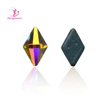 Charms Rhombus Skinnende Design Flatback Hotfix 5x8mm 6x10mm Krystal Rhinestone Galss Gel Indretning Crystal AB DIY 3D Dekoration