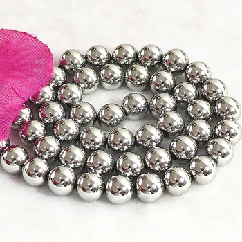 Charms sølv-farve magnetiske hematite sten 4mm 6mm 8mm 10mm 12mm runde perler løs fremstille specielle Smykker B210