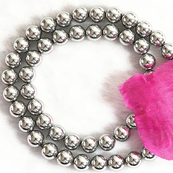 Charms sølv-farve magnetiske hematite sten 4mm 6mm 8mm 10mm 12mm runde perler løs fremstille specielle Smykker B210