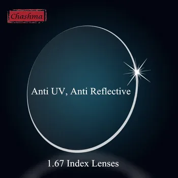 Chashma Anti UV-Reflekterende 1 .67 Indeks Linsen Tynd Opskrift Optisk Recept Linser til Øjnene