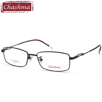 Chashma Herrer Ren Titanium Ramme Lentes Opticos Gafas Top Kvalitet Titanium Stel Super Light 10 g Briller Mænd