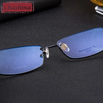 Chashma Herrer Ren Titanium Ramme Lentes Opticos Gafas Top Kvalitet Titanium Stel Super Light 10 g Briller Mænd